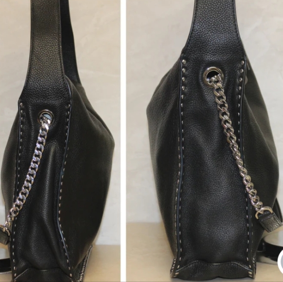 MICHEAL KORS ASTOR BLACK LEATHER HOBO BAG NWOT - Picture 5 of 5